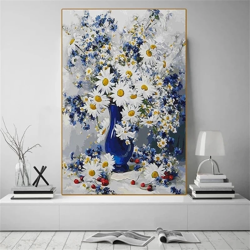 Daisy Canvas Painting Flower Posters for Children Bedroom Home Decoration Wall Art Painting on Canvas Girl Bedroom Decoration