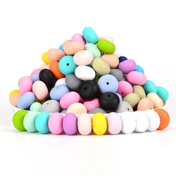 LOFCA 10pcs/lot 19mm Abacus Loose Silicone Beads Elegant Beaded Silicone Necklace Bracelets Keychain Jewelry accessories