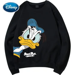 Disney Fashion Donald Duck Cartoon Letter Print O-Neck Pullover Sweatshirt Harajuku Unisex Women Long Sleeve Loose Tops 6 Colors