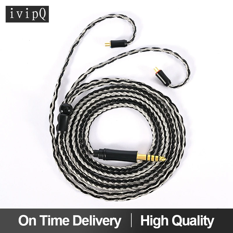 ivipQ Headphone Cable 16-Core Silver-Plated Copper Hybrid Upgrade Wire 3.5mm Plug,Suitable for T2 T3 V90 BA5 V80 FH7 FH5 FH3 FA9