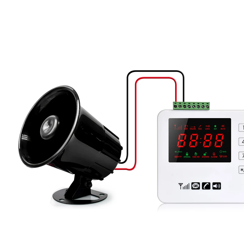 Wired Alarm Siren Horn Outdoor for Home Alarm System Security loudly Emit sound siren 110db