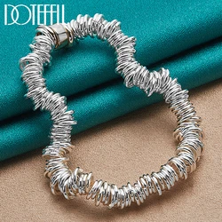 DOTEFFIL 925 Sterling Silver Many Circle Chain Bracelet For Man Women Wedding Charm Fashion Jewelry