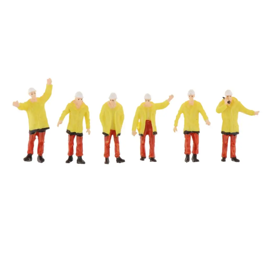 6x 1:50 S Scale Model Small Figures People Road Scenario Diorama Toy Decor