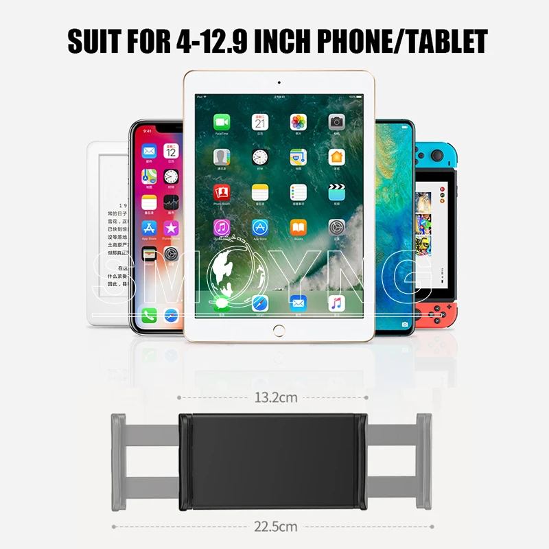 SMOYNG 160cm Scalable Foldable Arm Floor Tablet Phone Stand Holder Support for 5-13 Inch iPhone IPad pro12.9 Lounger Bed Mount