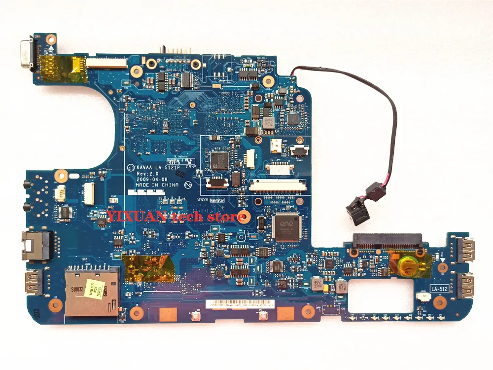 For Toshiba Mini NB205 NB200 Laptop Motherboard K000078610 KAVAA LA-5121P with N280/CPU All functions fully Tested