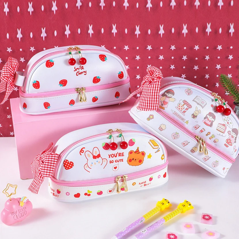 

Pencil Cases Big Cute Japanese Stationery Wholesale Pencil Kawaii School Supplies College Girl School Kit Case For Brushes 2021