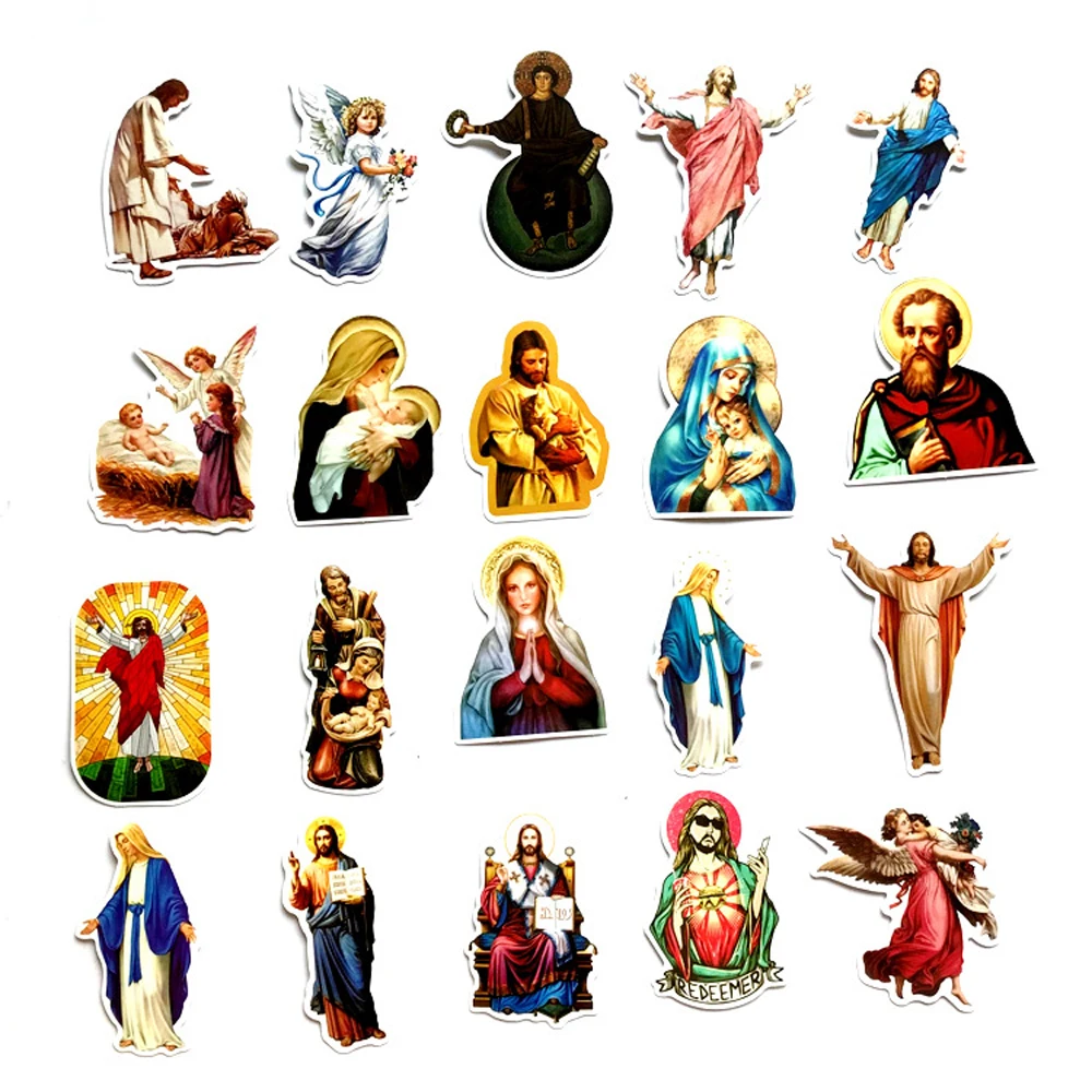 10/30/50/68pcs Jesus Christian Religion Stickers Phone Laptop Car Case Freezer Luggage Wall Waterpoof DIY Graffiti Sticker Toy