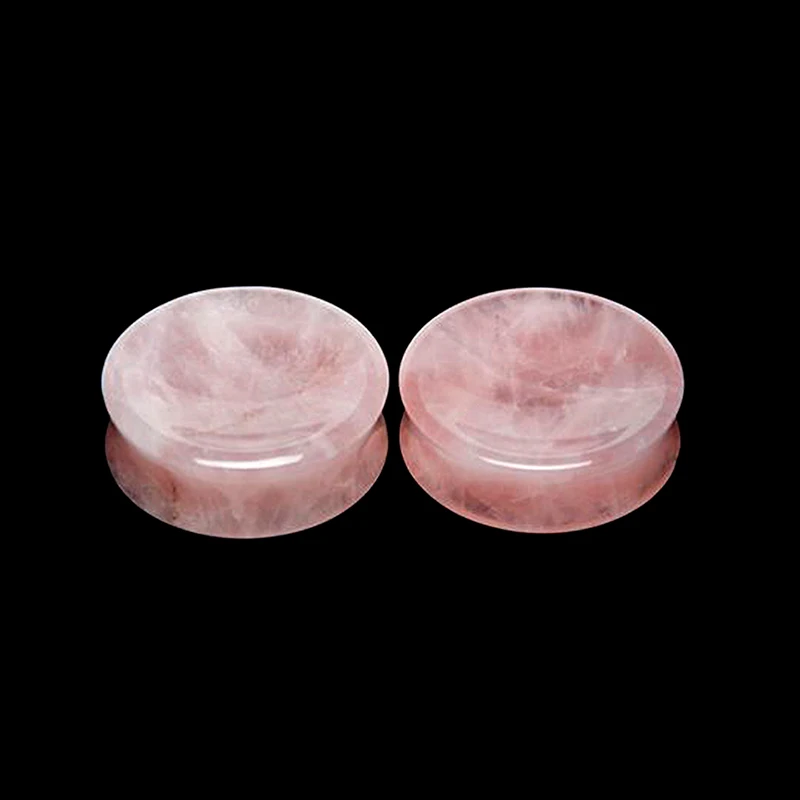 1Pair Pink Spar Ear Plugs Gauges Earrings Women Men Ear Plug Flesh Tunnel Piercing Expander Ear Stretcher Body Piercing Jewelry