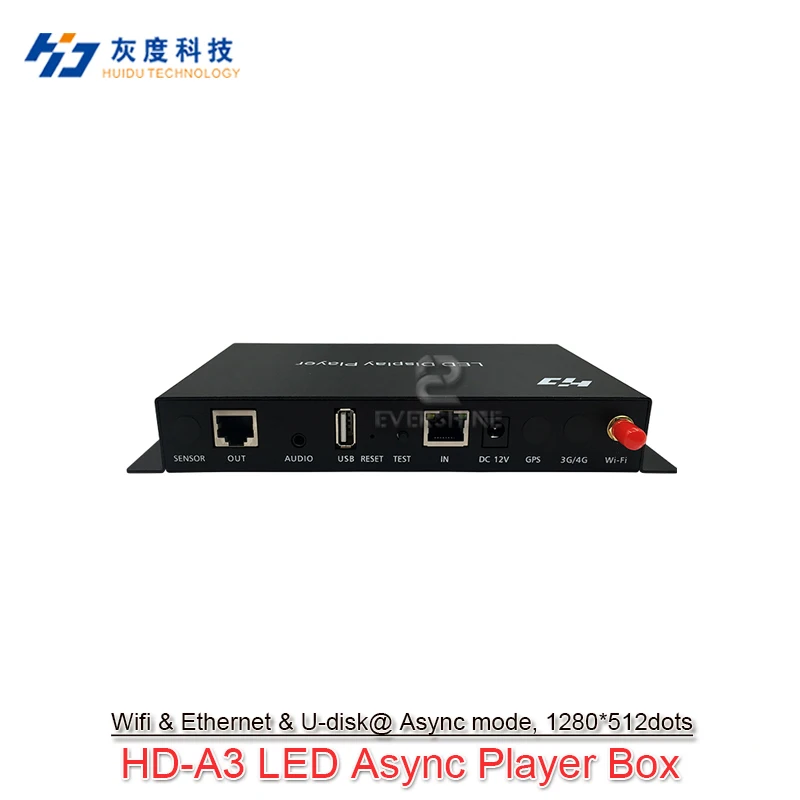 

Huidu HD-A3 Full Color Async Player Box Subtable For P2 P3 P4 P5 P6 P10 Community Info Screens And Advertising Machine