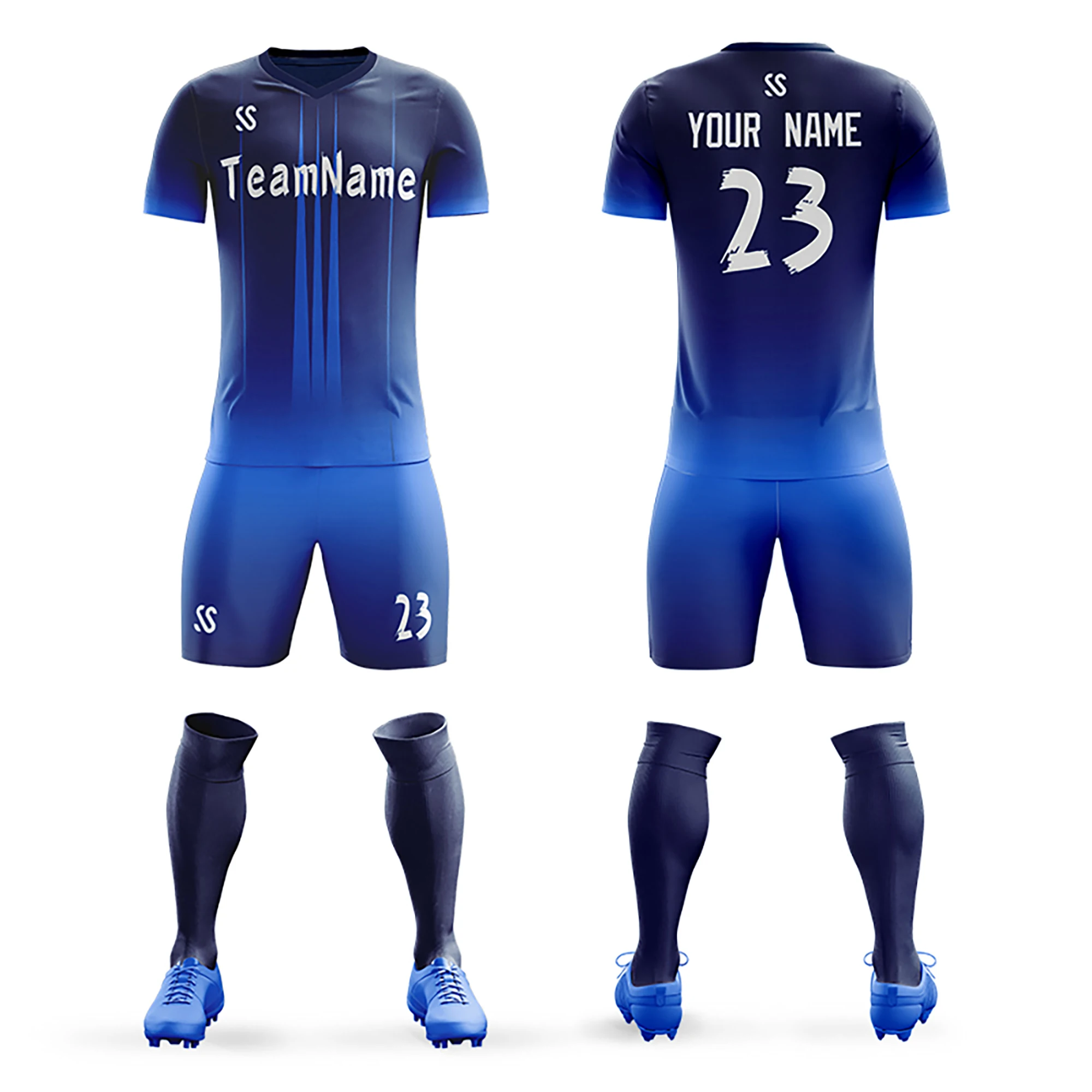 Maillot de football personnalisé pour hommes, ensemble de l'équipe de football de la ligue, impression personnalisée du nom et du numéro de l'équipe, respirant de haute qualité