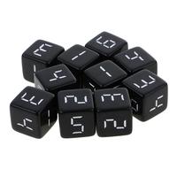 10 pcs D6 Dice Six Sided Die Black With White Numbers Square Edged Dice for Funny Party Club Pub Board RPG Playing Game 16mm