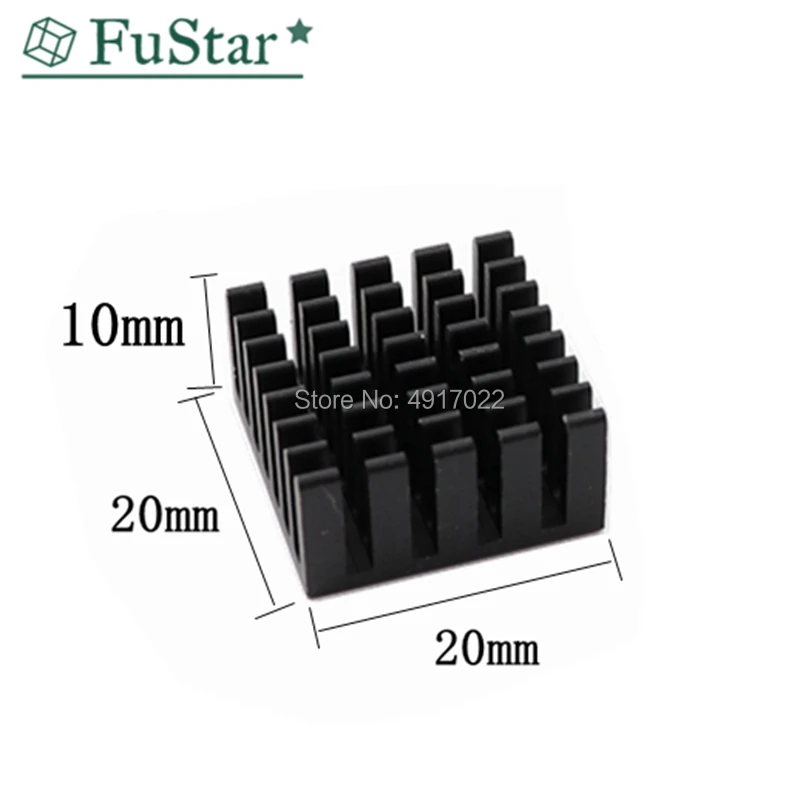 블랙 20x20x10mm 방열판 냉각 핀 알루미늄 라디에이터 쿨러 방열판, IC 칩 LED 20x20x10mm LED 라디에이터 라디에이터, 10 개