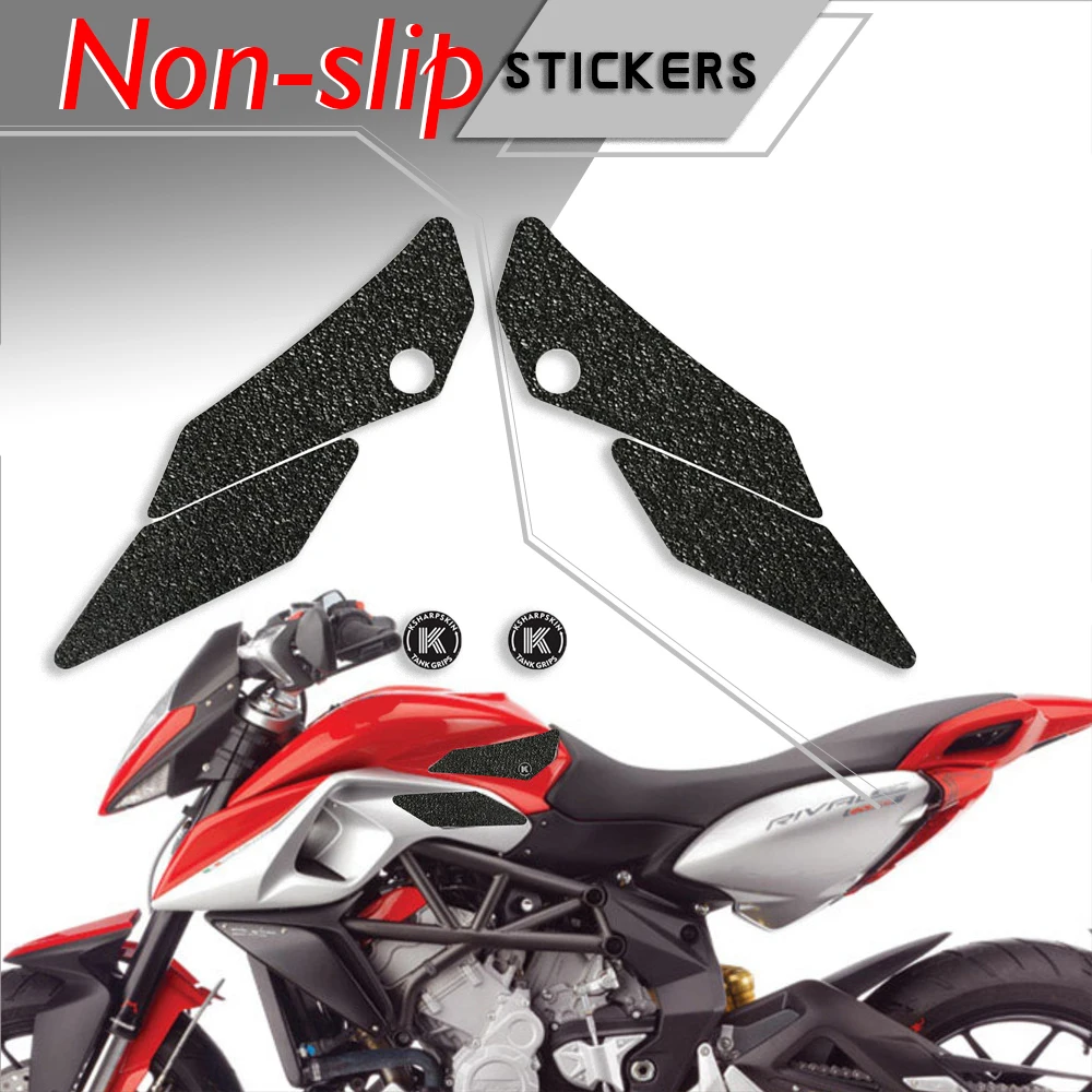 Motorcycle tank grip fuel tank traction pad side knee grip friction protector sticker for MV AGUSTA 14-15 RIVALE800 STRADALE 800