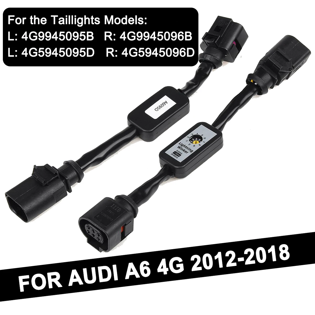 

For Audi A6 4G Black Dynamic Turn Signal Indicator LED Taillight Add-on Module Cable Wire Harness 2012 2013 2014~2018 Tail Light