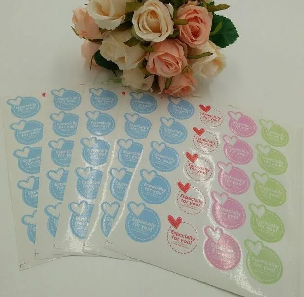 

1000pcs Heart "Especially for you" adhesive seal sticker DIY Multifunction label