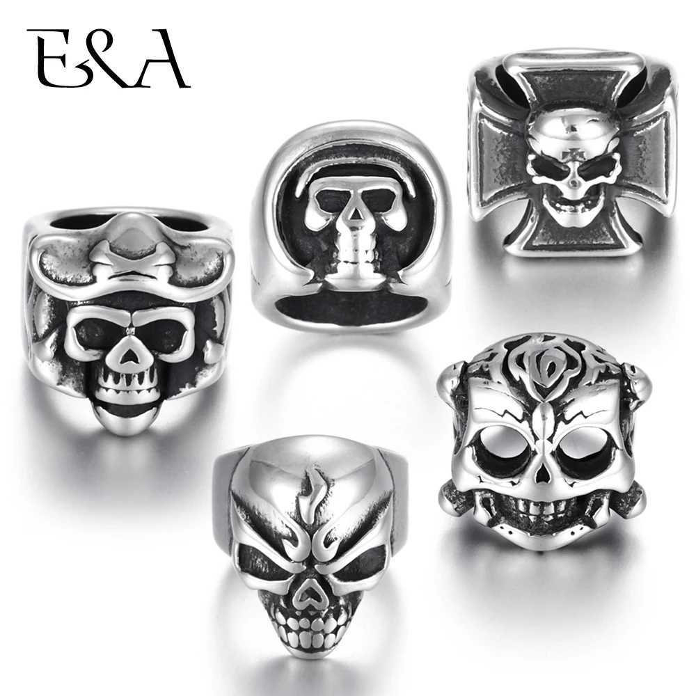 Stainless Steel Large Hole Beads Skull Predators Charms Sliders Fit 8mm Leather Bracelet Making Jewelry DIY Findings Bead