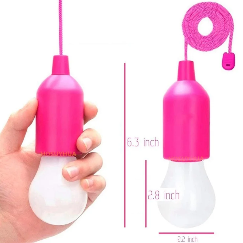 1 Pcs Outdoor Mini Portable Pull Bulb Light LED Lighting Camping Lantern Battery Powered LED Bulb Hanging Lamp Home Decoration.