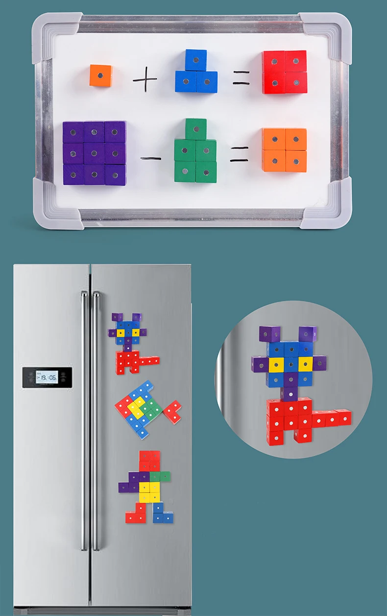 Montessori zabawki magnetyczne 2*2*2cm kostka sześcienna Rainbow bloki magnetyczne drewniane zabawki dla dzieci budowanie bloki edukacyjne