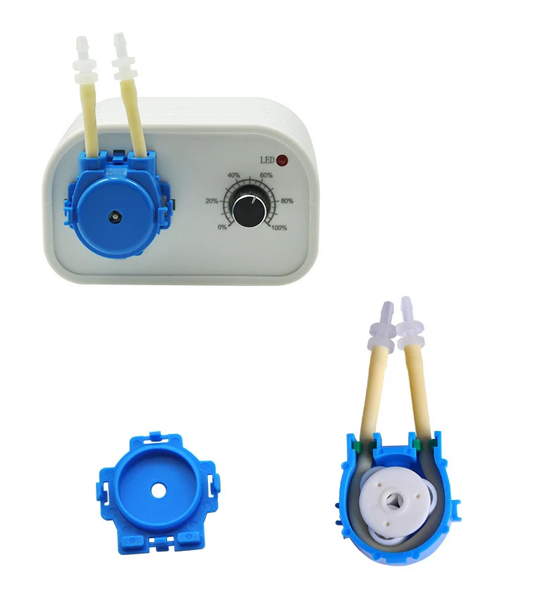 Super Quiet Peristaltic Pump 12V Self-priming Metering Pump Flow Adjustable + AC Adapter