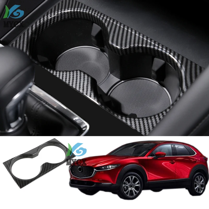 

Interior Cup Holder for Mazda CX30 CX-30 2020 2021 Matte Chrome Trim cover Styling Accessories