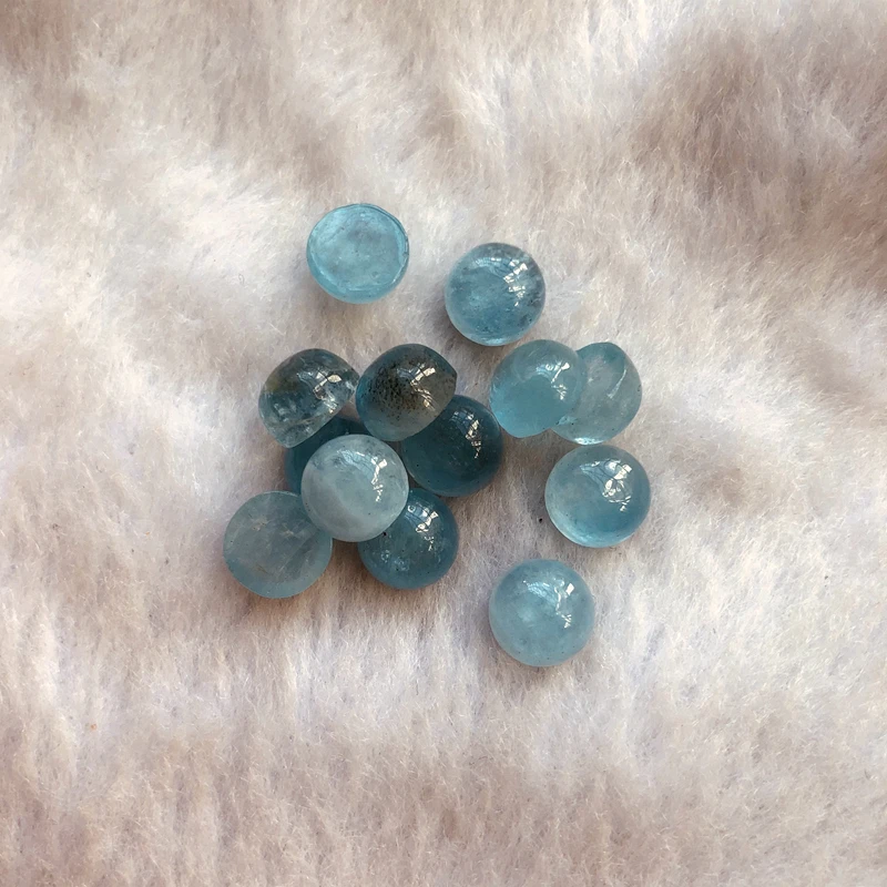 

Wholesale 2pcs A Quality Aquamarines Bead Cabochon 8mm Round Gem Stone Loose Bead Round Cabochon,Gem Ring Face for jewelry diy