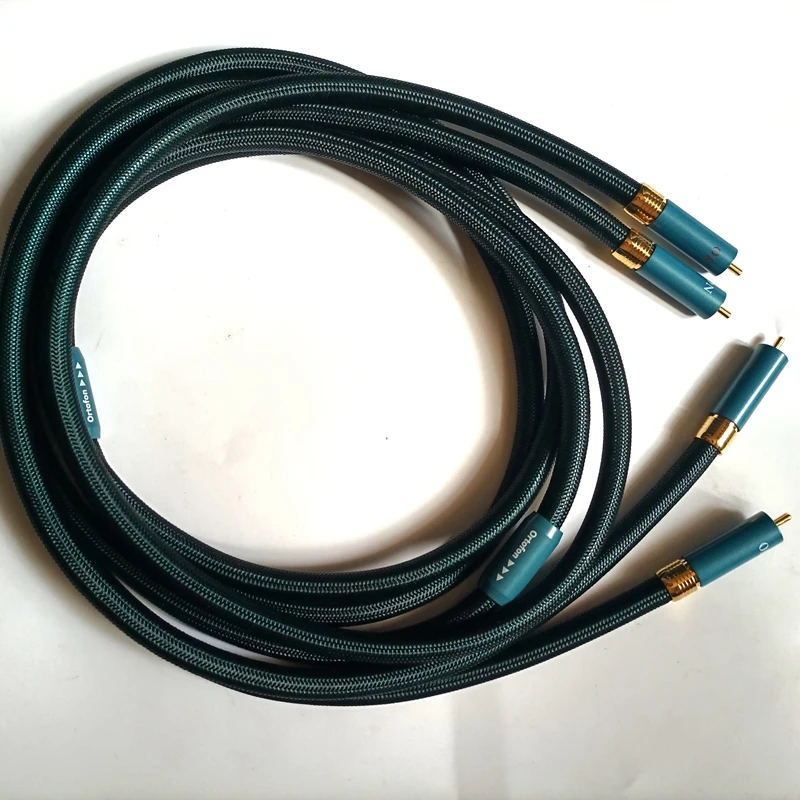 Hi-end 8N OFC Ortofon Fio AMP Alto-falante Interconnector de áudio Hifi Cabos RCA de áudio com anel