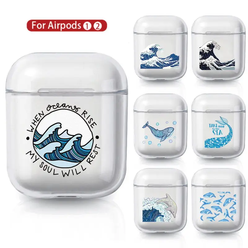 Airpods Pro Case Cover The Great Sea Wave Cartoon Pattern Clear Soft Case For Bluetooth Wireless Earphone Case For Airpods 1/2/3