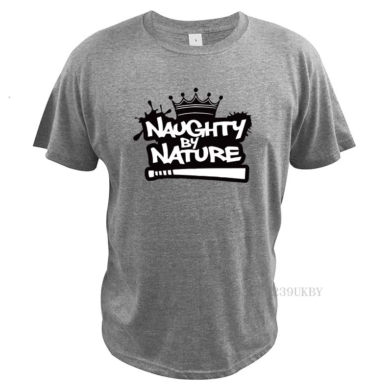 Naughty By Nature Tshirt American Hip Hop Tshirt Designer Crown Design Comfortable 100% Cotton Basic Tops