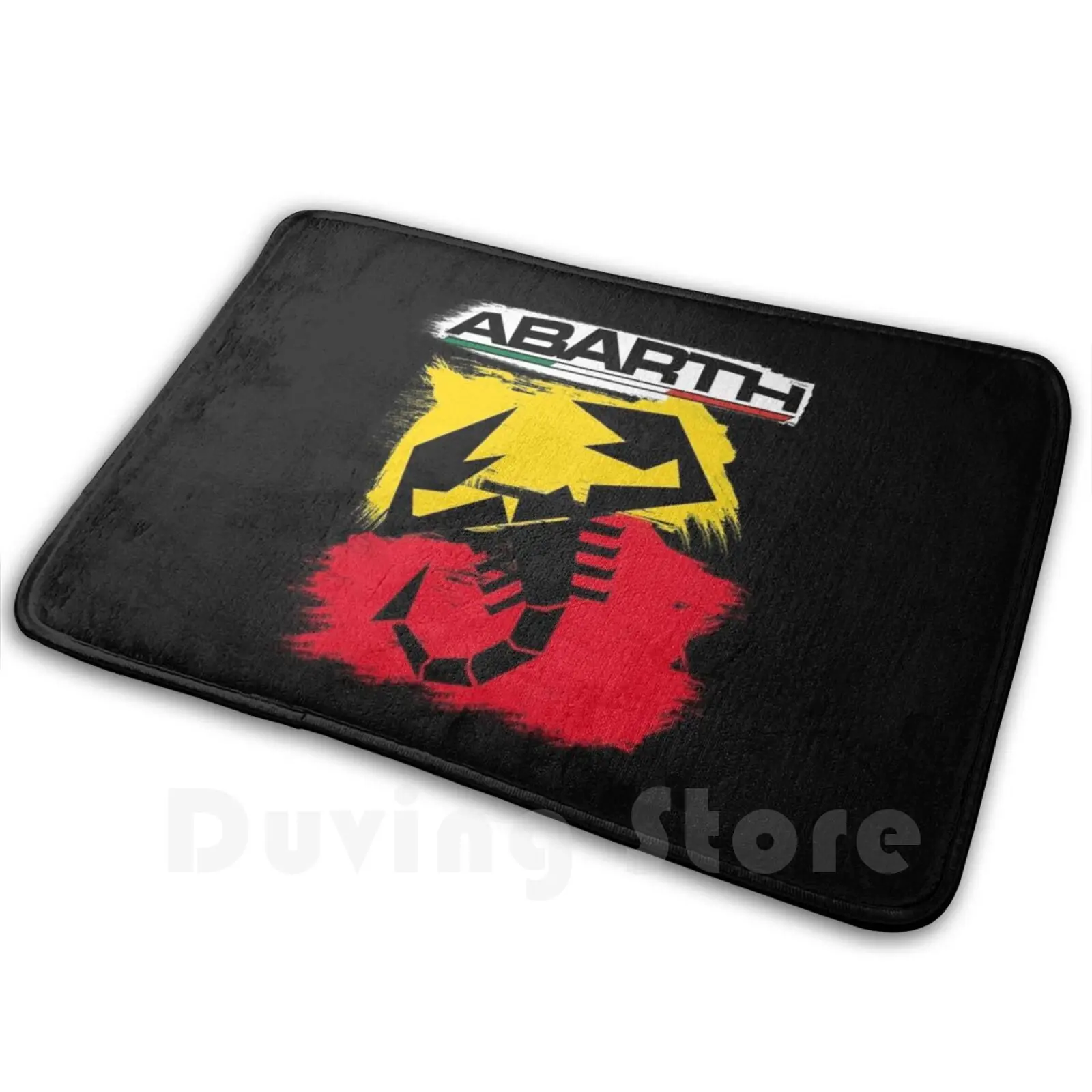 Abarth Escorpión , Con Fondo Estilo Pintura Carpet Mat Rug Cushion Soft Abarth Escorpion Rojas Negras Coches