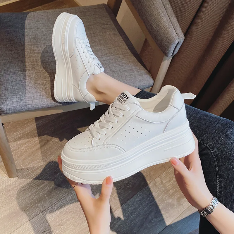 Womens Sneakers Shoes On Platform Tennis Female Roses Thick Sole Trainers Casual Mesh Fashion 2023 Summer High Genuine Leather I