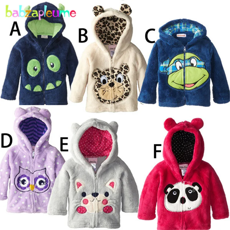 0-5Year Children Boy Jacket Hooded Coat Cartoon Baby Girls Outerwear Toddler Girls Clothes Cardigan Sweater Infant Coats BC1180