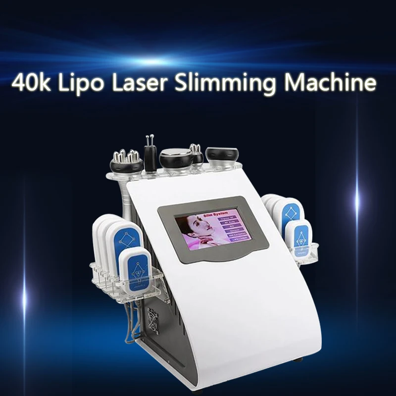 

2020 New Ultrasonic 40K Cavitation Vacuum Skin Lift Cellulite Reduction Tripolar RF Lipo Laser LLLT 635nm~650nm 8Pad Machine