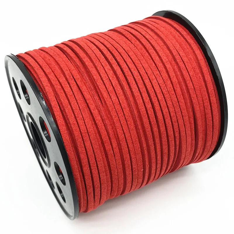 5yards 3mm Flat Faux Suede Braided Cord Korean Velvet Leather Handmade Thread String Rope For DIY Jewelry Making Supplies #LXG