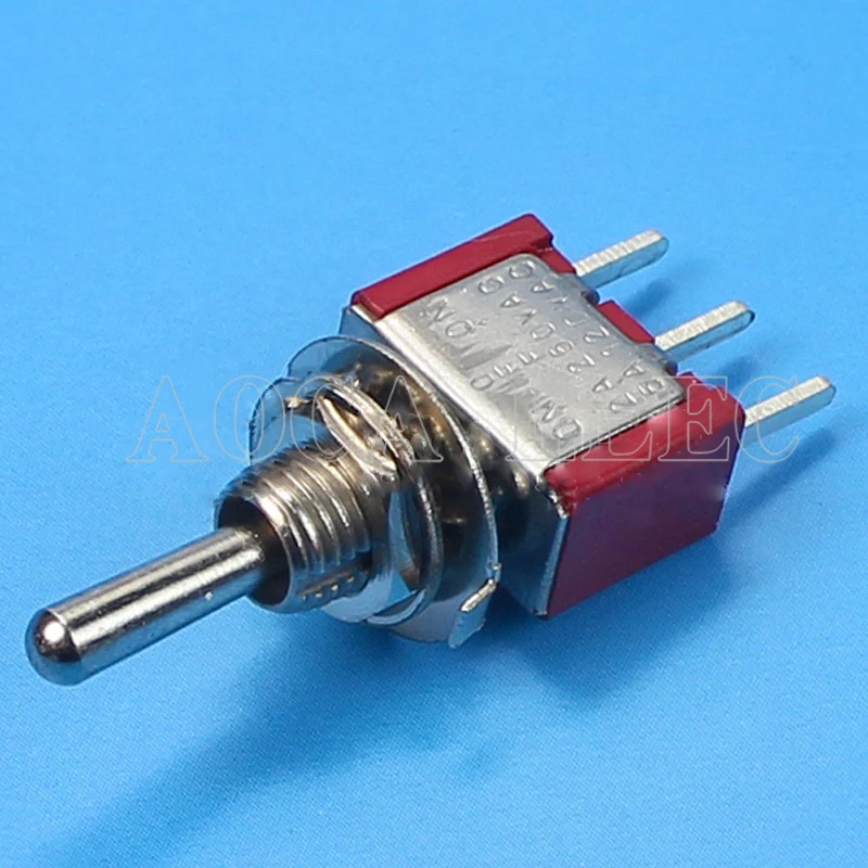 

100PCS MTS-103R-A2 6MM PCB Terminals ON-OFF-ON SPDT 3 Position 3A 250VAC Mini Toggle Switch