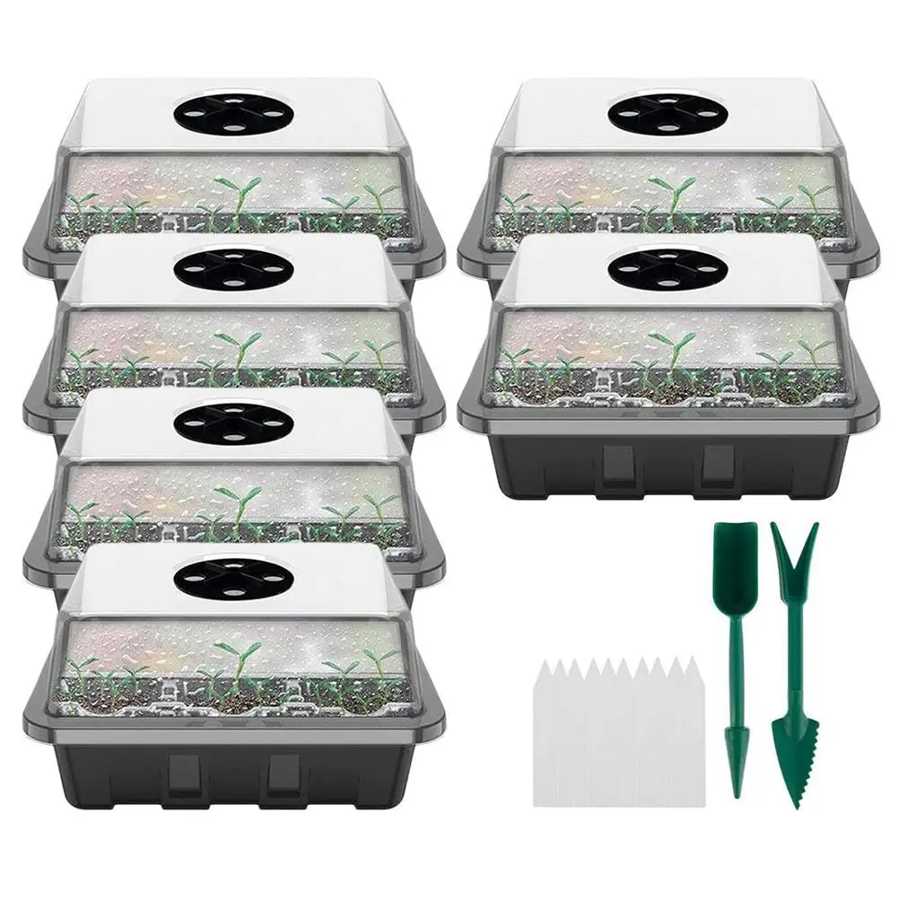 

Greenhouse Propagation Box 12 Cells Greenhouse Propagation Tray Indoor Mini Greenhouse Propagation Set with Lid and Ventilation