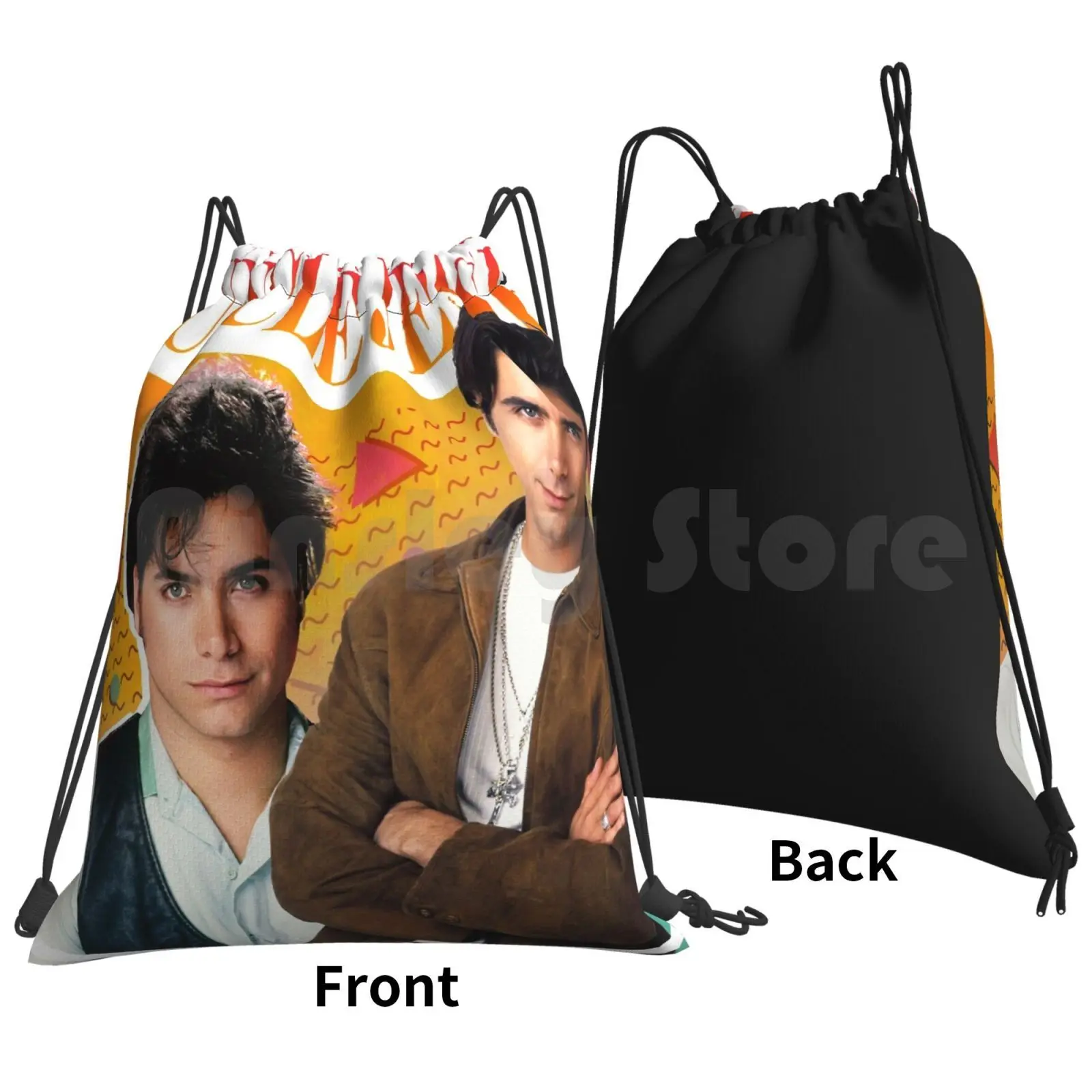 Uncle Jesse Tribute Tee mochila con cordón, bolsas de gimnasio impermeables, tío Jesse katsophis, Full House Fuller