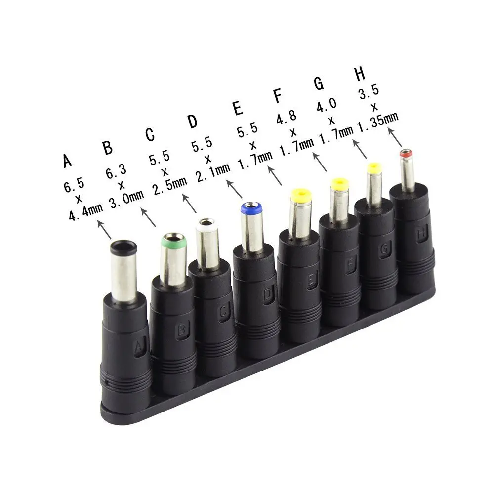 8PCS 34PCS Male To Female DC Power Adapter 5.5X2.1mm Jack Plug Laptop Connector 6.3 6.0 5.5 4.8 4.0 3.5mm 2.5 2.1 1.7 1.35mm