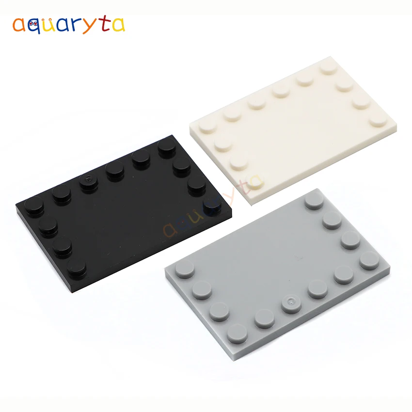 AQUARYTA 20pcs Building Blocks Accessories Plates 6x4 Grain Middle Light Panel Compatible 6180 City Street View Building Bricks