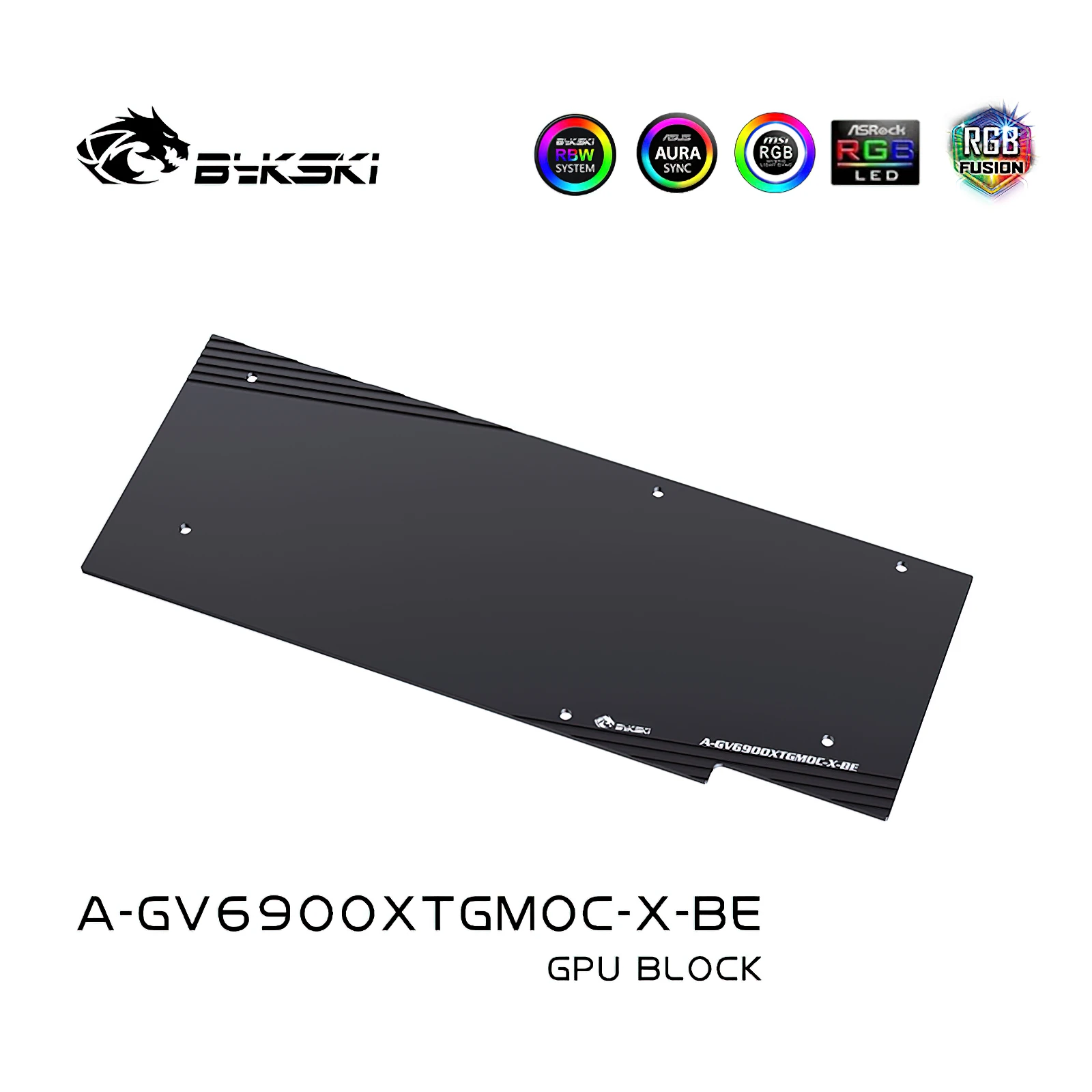 Bykski perlindungan menyeluruh GPU pendingin air blok RGB dengan pelat belakang untuk GIGA RX 6900XT Gaming OC A-GV6900XTGMOC-X