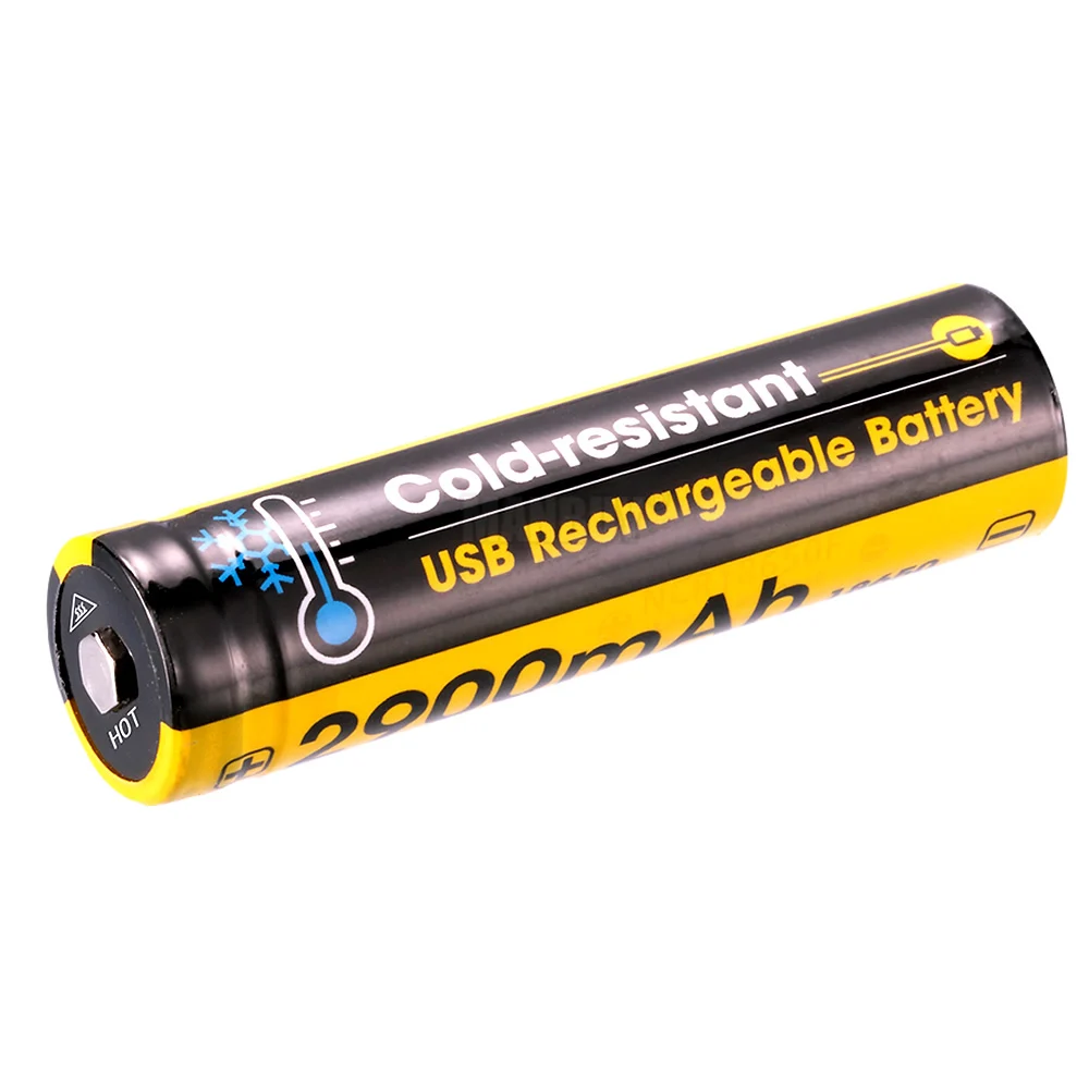 NITECORE NL1829RLTP 2900mAh 18650 Cold Resistant USB Rechargeable Li-ion Battery for freezing environments Built In Charge Port