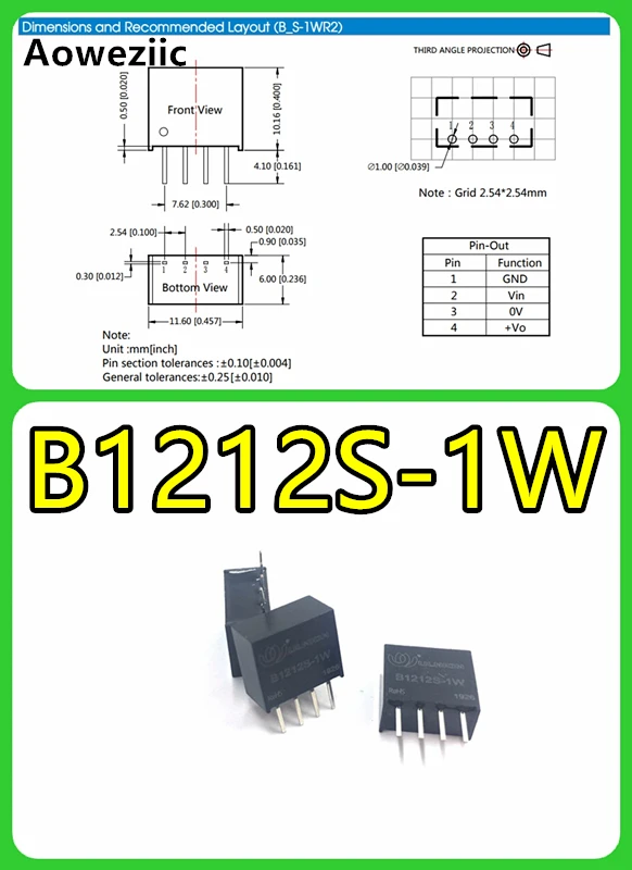 2 sztuk B1212S-1W B1212S B1212 SIP-4 12V do 12V 1W nowy oryginalny zapas DC-DC zasilacz