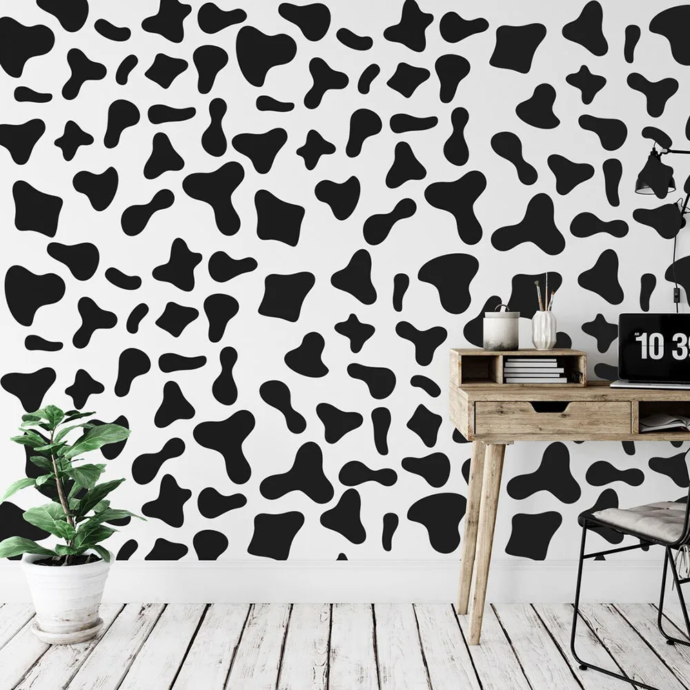 52Pcs Cow Spots Wall Sticker Bedroom Kitchen Fridge Nordic Milk Cow Polk Dot Cabinet Wall Decal Playroom Baby Nursery Vinyl Deco