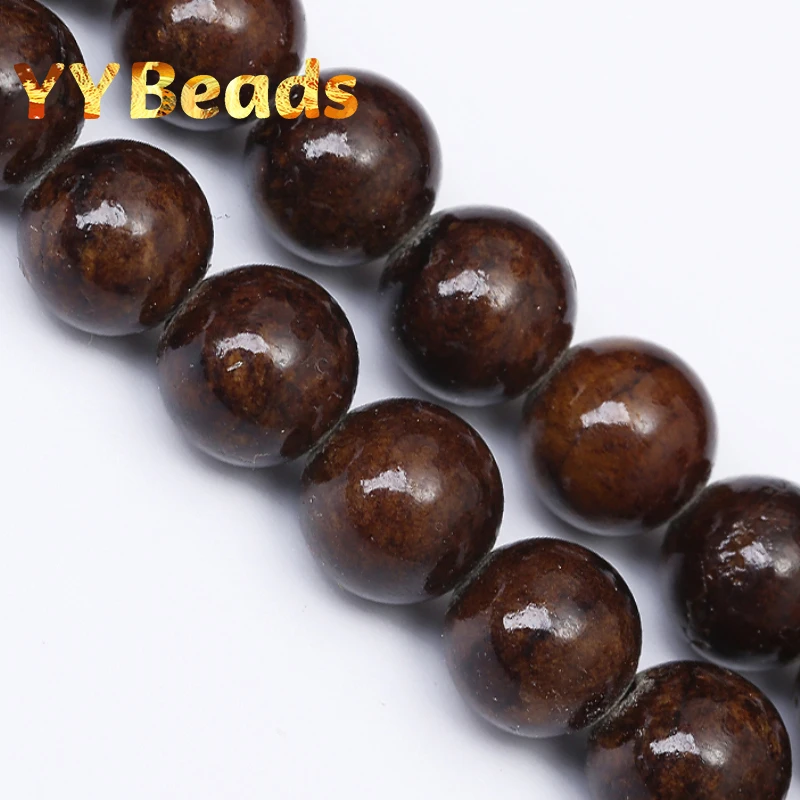 High Quality Natural Dark Brown Jades Chalcedony Beads 6mm-12mm Loose Charm Beads For Jewelry Making DIY Bracelets Necklaces 15\