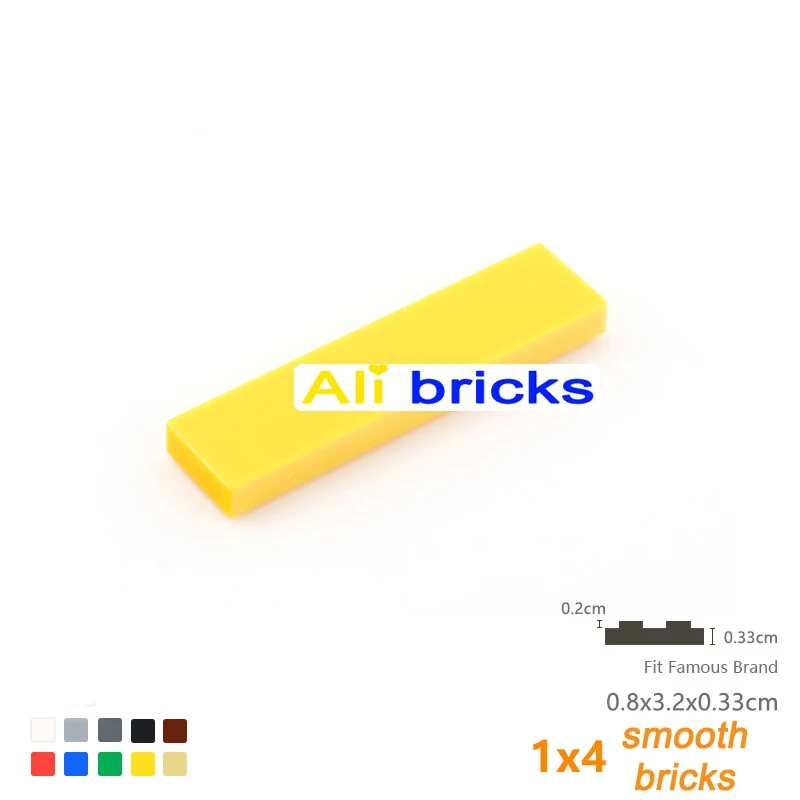 120pcs DIY Building Blocks Thin Figure Bricks Smooth 1x4 Dots Educational Creative Toys for Children Size Compatible With 2431