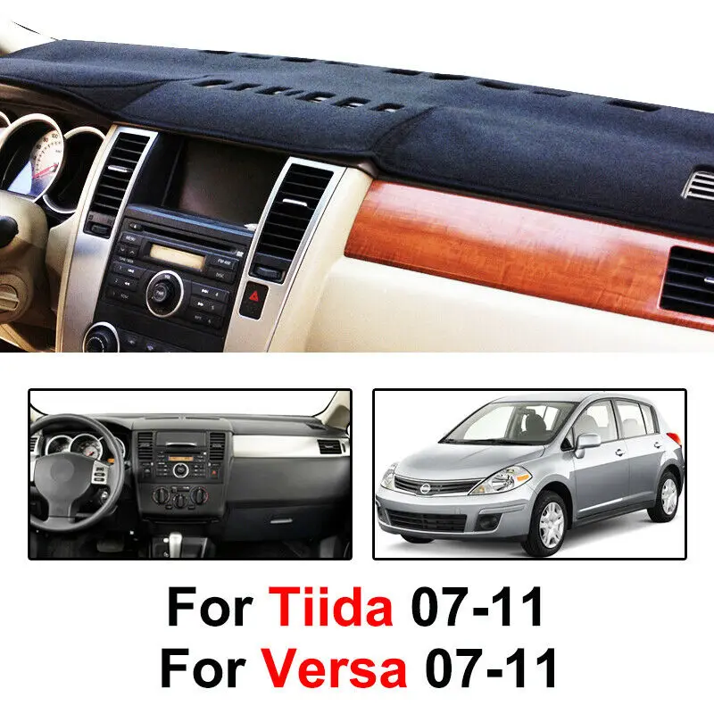 For Nissan Versa Tiida C11 2007-2011 Front Dashboard Cover Trim Gauge Shield Dash Board Heat Proof Mat Sun Shade Carpet Strip