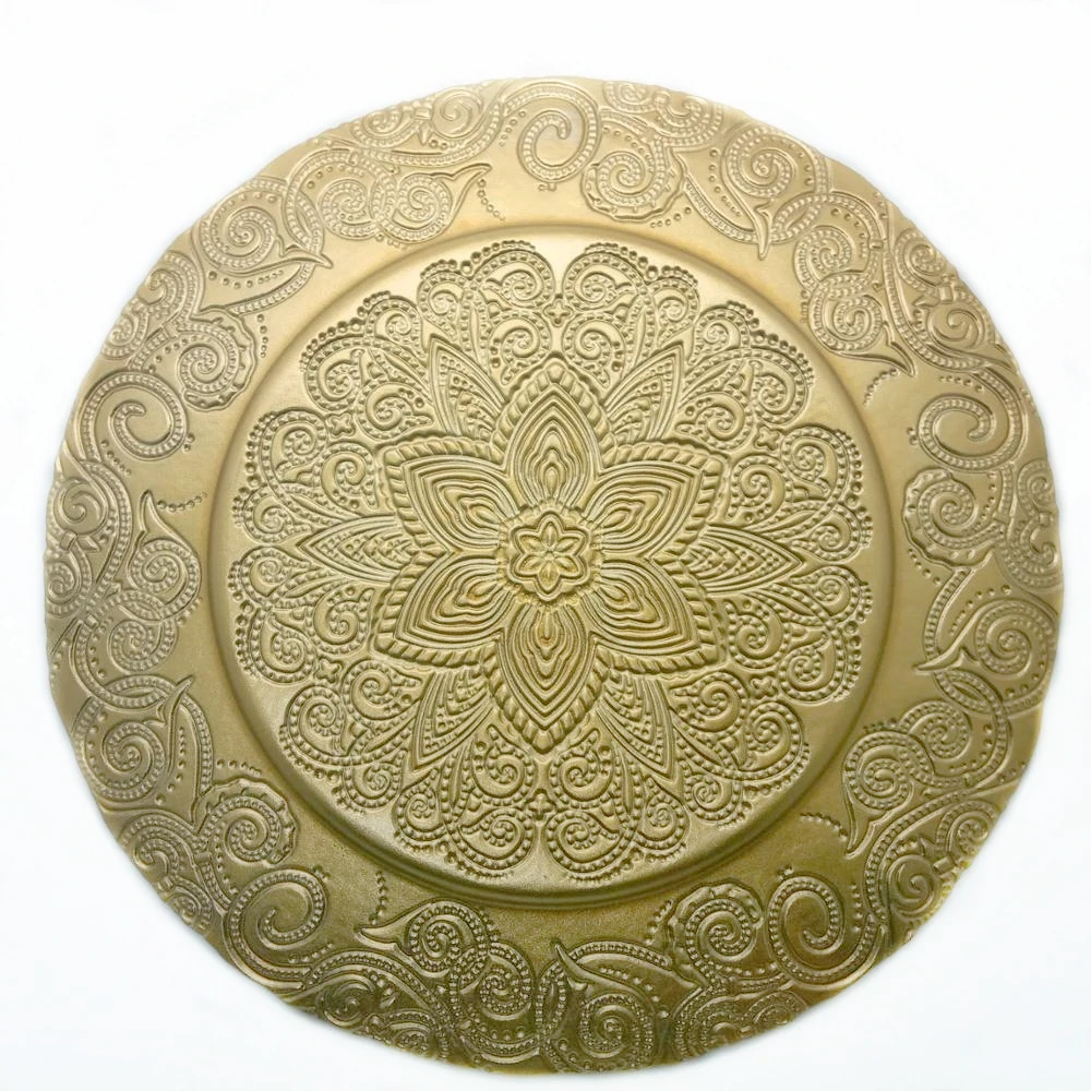 Glass Wonderful Design Charger Plate For Banquet Wedding Party  Gold Fancy Event Decoration Dinner Plates