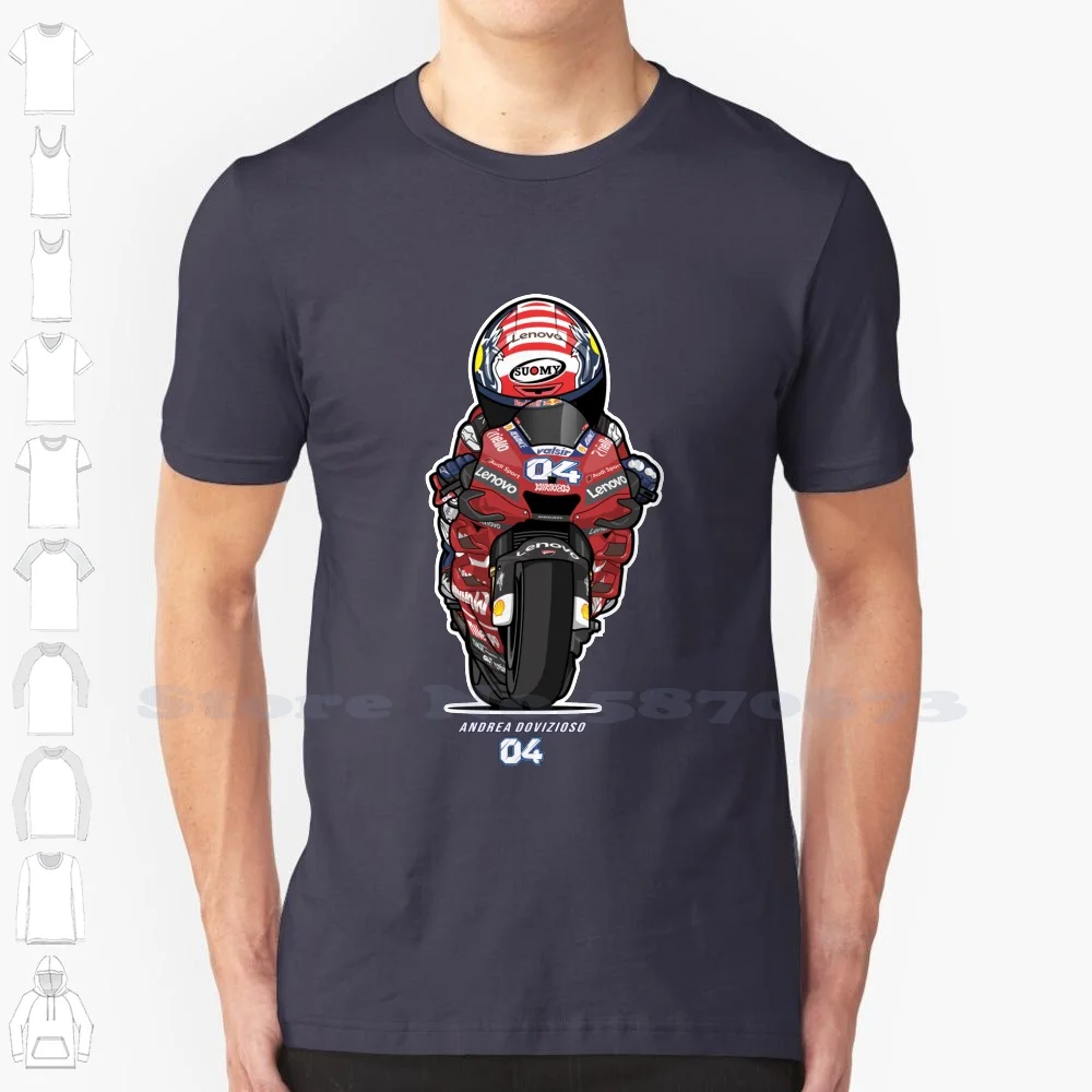 Andrea Dovizioso V-1 100% Cotton T-Shirt Dovizioso Ad04 Desmo Dovi Champion Runner Up Italia Racing Bike Vector