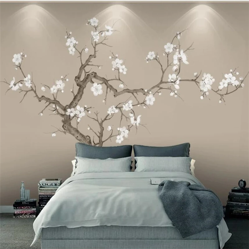 

wellyu Custom wallpaper 3d murals plum wall new Chinese TV background wall decorative painting modern minimalist 3d wallpaper