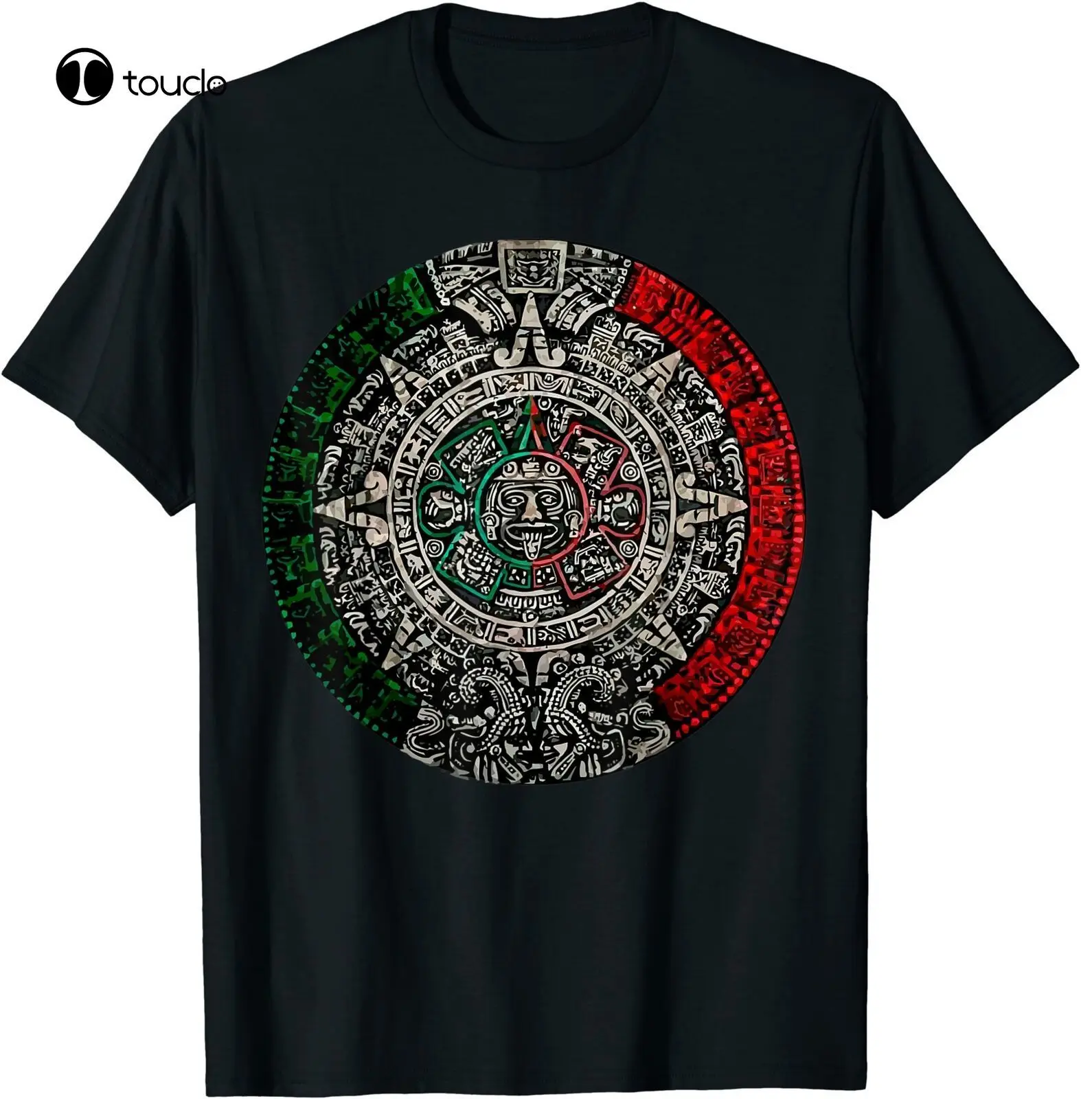 Aztec Calendar Sun Stone Mexican Art Carving Maya Mayans T-Shirt Black S-5Xl Custom Aldult Teen Unisex Digital Printing Xs-5Xl