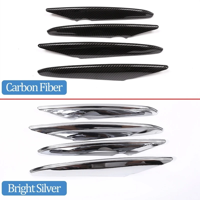 Carbon Fiber For Mercedes Benz GLC Class X253 2017 2018 Car ABS Chrome Air intake grille Strips Trim Accessories 4Pcs